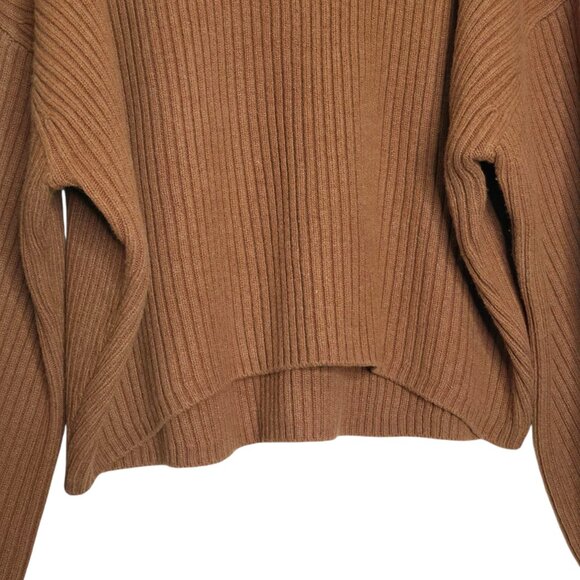 Rag & Bone Ingrid Dark Brown Ribbed Turtleneck Whipstitch Wool Sweater Size‎ L - Picture 6 of 11